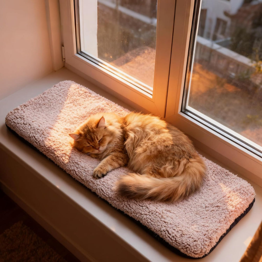 Katzen Fensterliege Katzenbett 90x29cm Plüsch Abnehmbar Fensterbank