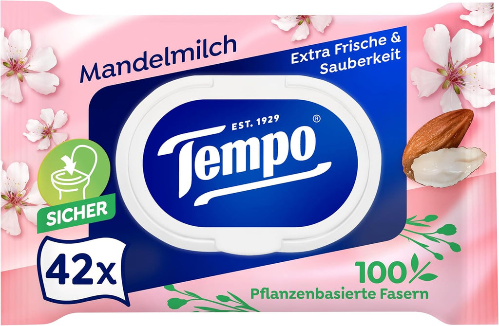 Feuchtes Toilettenpapier Mandelmilch Panthenol 16er Pack (8x2x42)