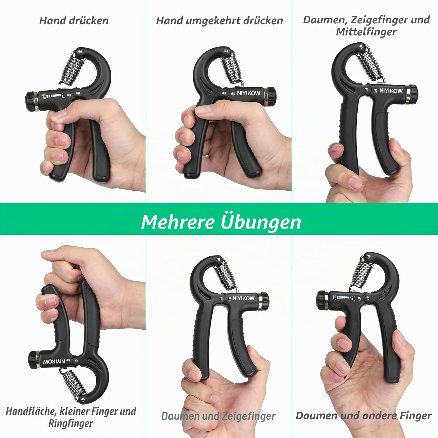 Handtrainer Einstellbar 10- Griffkraft Trainer Unterarm Finger