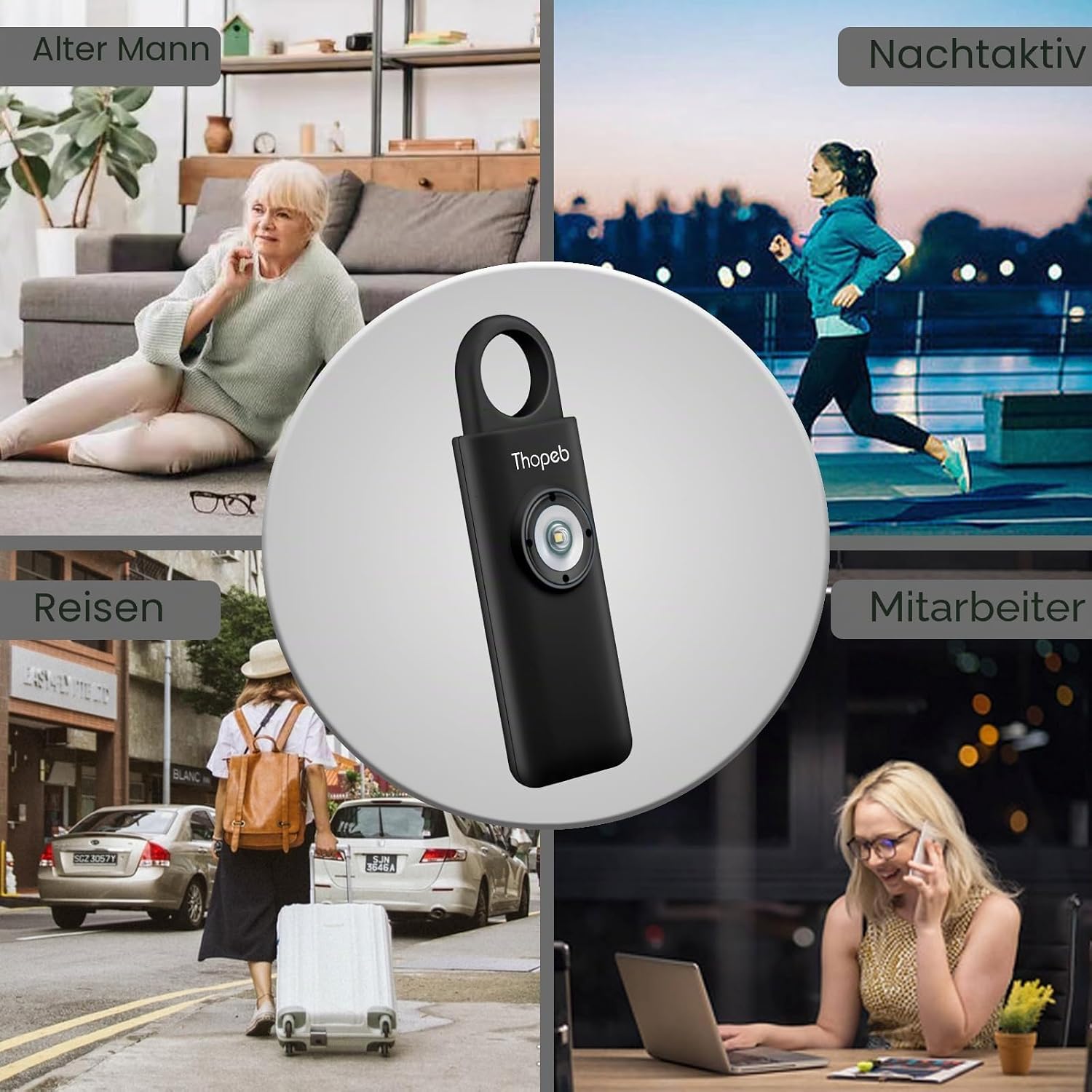 Der Original Persoenlicher Alarm Schluesselanhaenger 130 dB mit LED-Stroboskoplicht