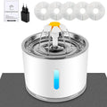 Katzen Trinkbrunnen 2,4L mit Aktivkohlefilter Wasserstandsanzeige LED und 3 Modi