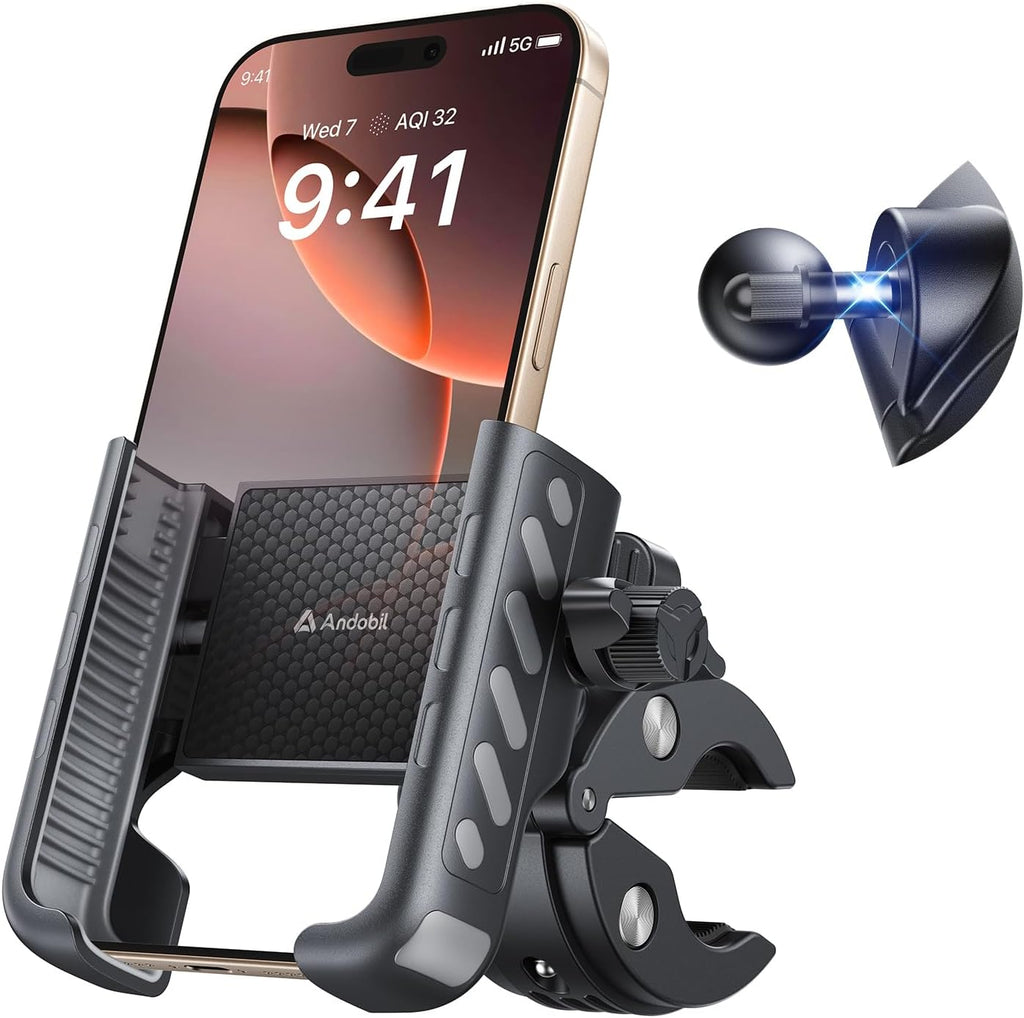 Handyhalterung Motorrad und Fahrrad Metallklemme 360° Lenkerhalter