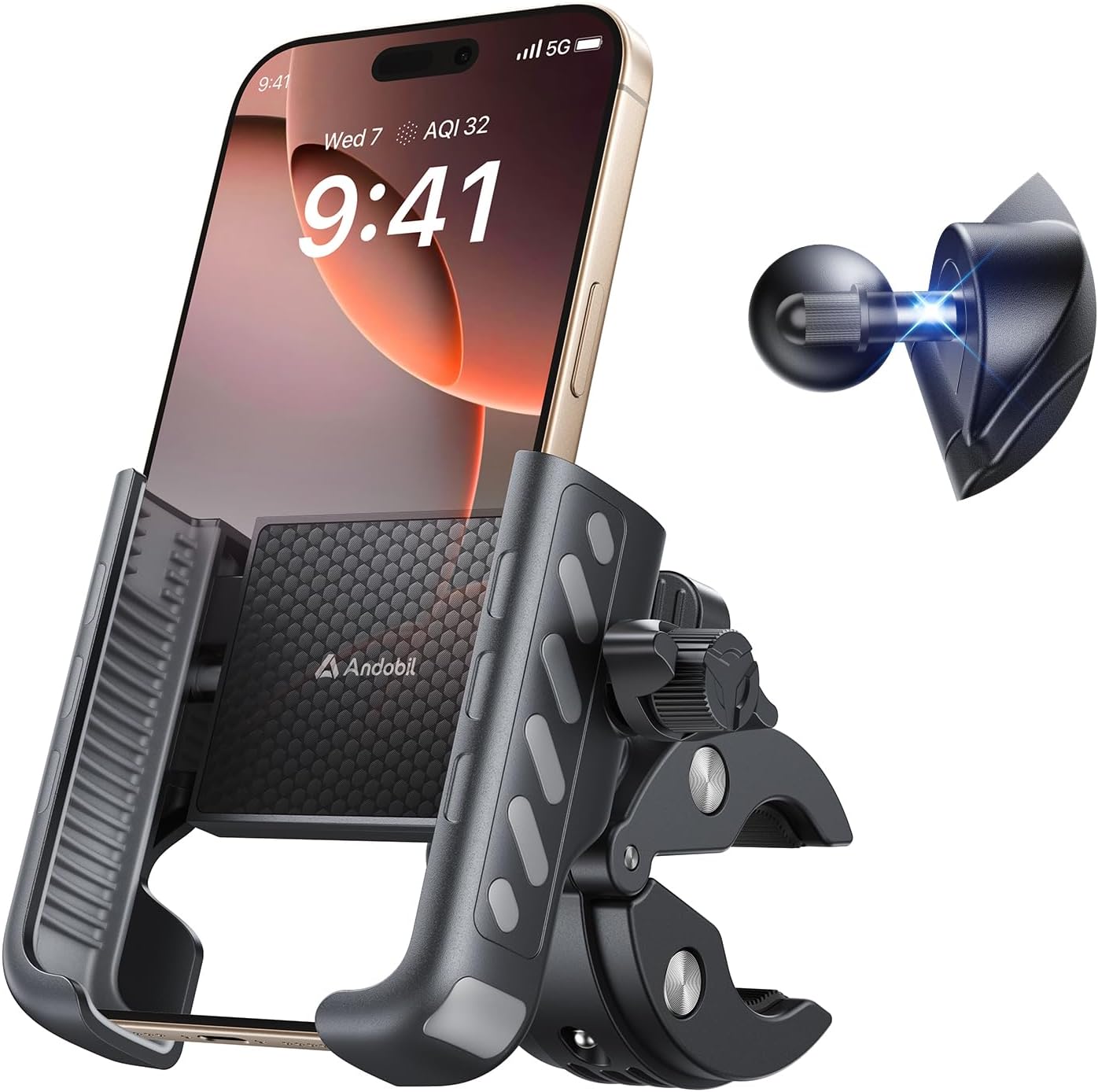 Handyhalterung Motorrad und Fahrrad Metallklemme 360° Lenkerhalter