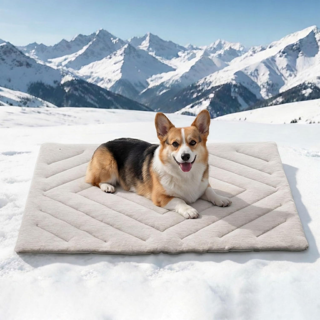 Hundekühlmatte faltbar 2cm selbstkühlend grau X‑groß maschinenwaschbar