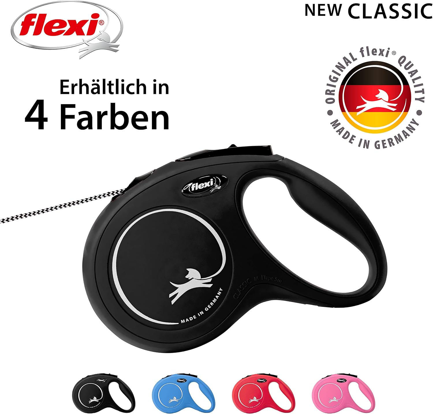 flexi Classic M Rollleine 8 m schwarz fuer Hunde bis 20 kg