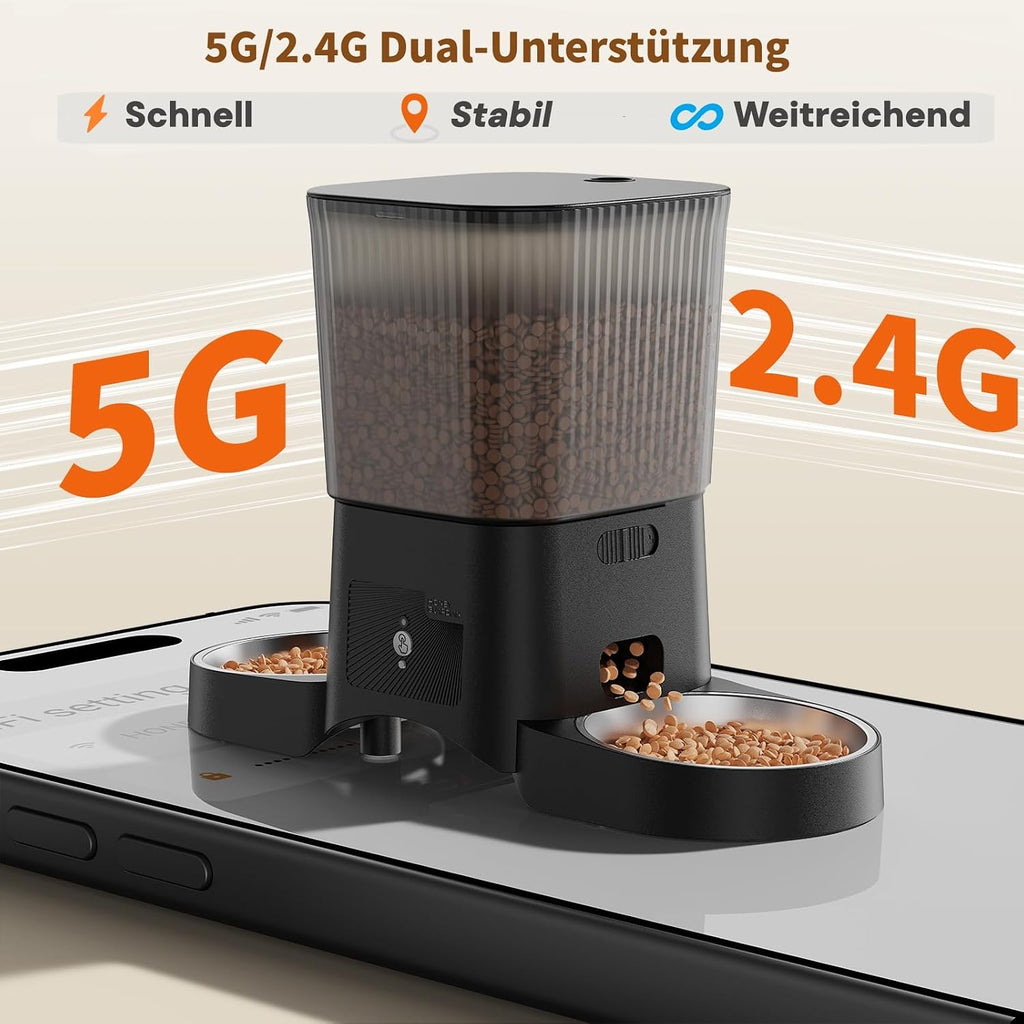 HoneyGuardian Futterautomat Katze mit WLAN App Steuerung und 6 Mahlzeiten