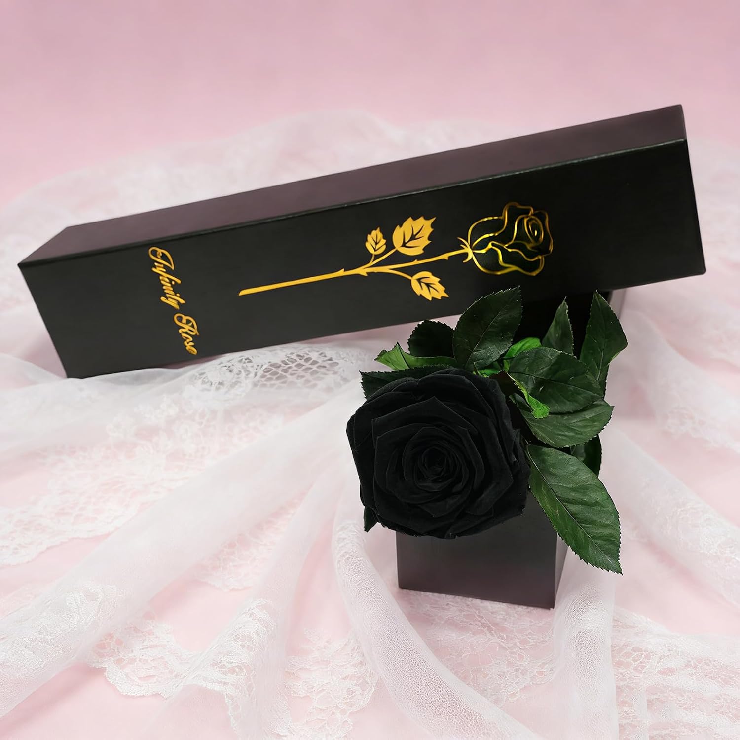 Yamonic Infinity Rose mit Stiel - Ewige Rose Geschenk fuer Frau Valentinstag