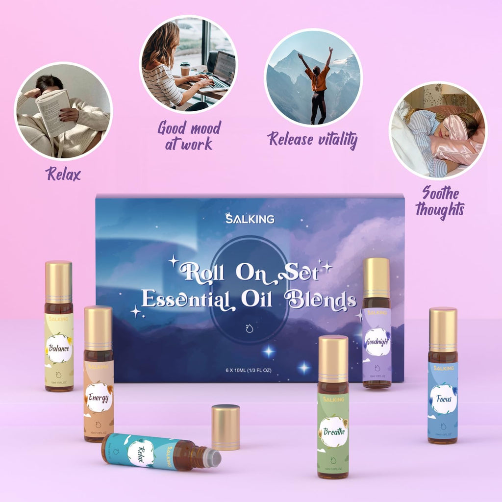 SALKING Roll-On 6x10 ml aetherische Oele Aromatherapie Geschenkset Entspannung