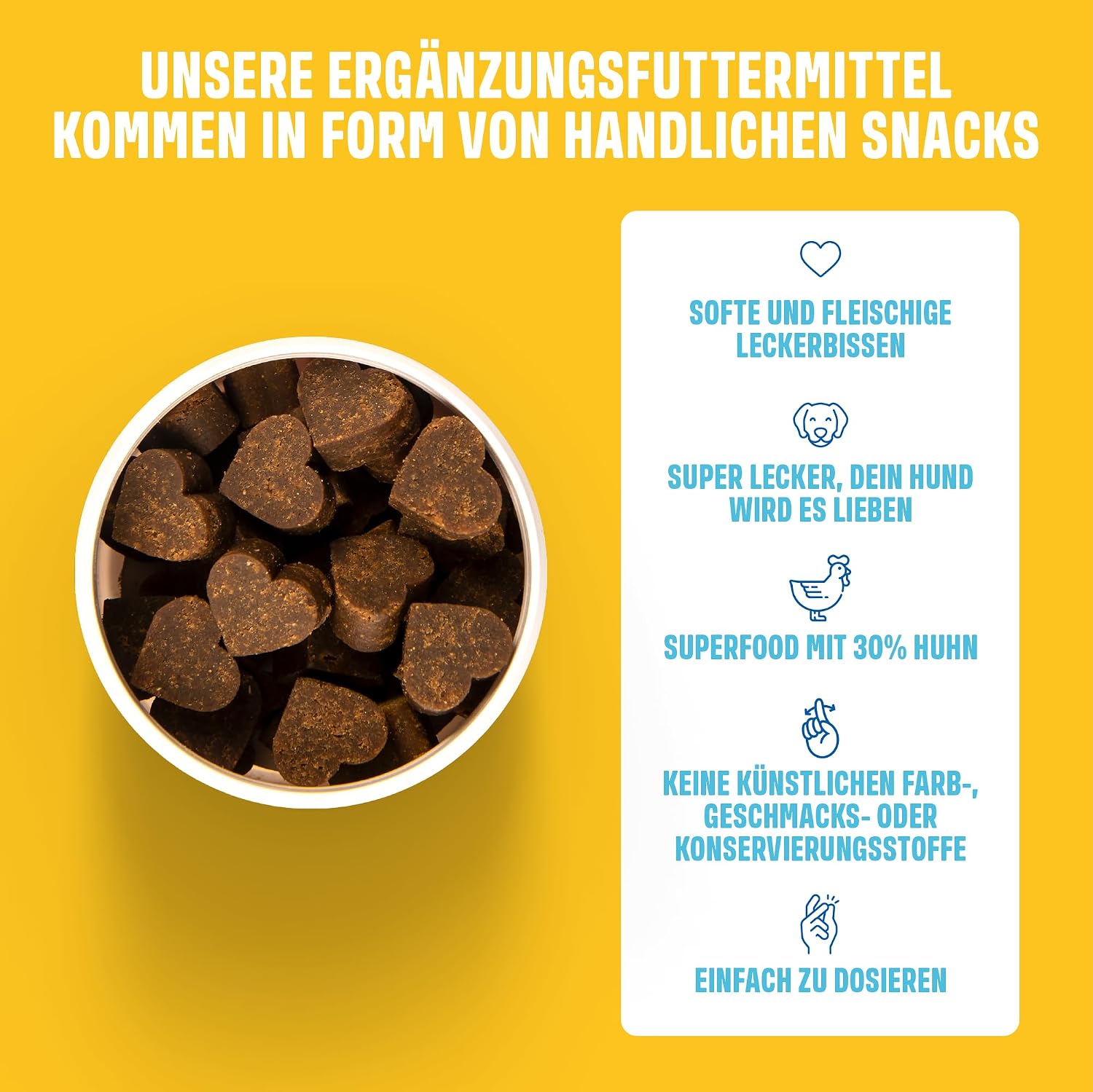 ivvi Multivitamin Hundeleckerli 270 g (60 Stück) mit Huhn, Probiotika, Omega‑3
