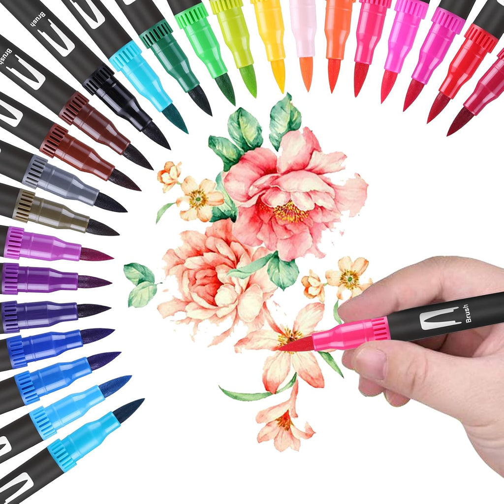 Aquarell Filzstifte 24 Farben Set fuer Handlettering Bullet Journal
