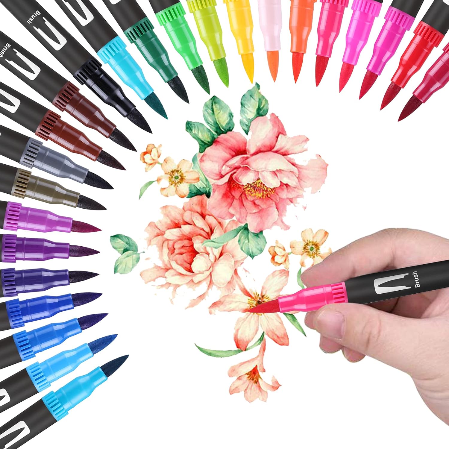 Aquarell Filzstifte 24 Farben Set fuer Handlettering Bullet Journal