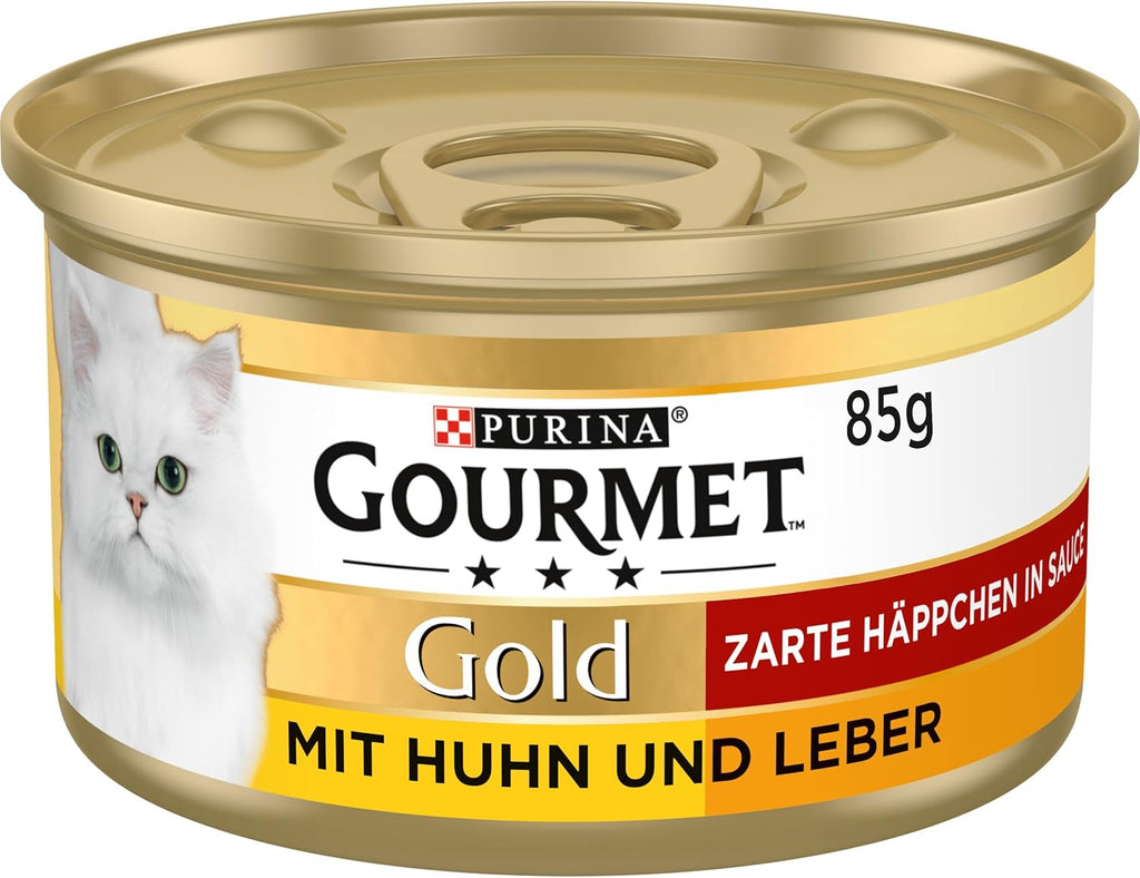 Gourmet Gold Nassfutter Katzen Haeppchen Sauce Lachs & Huhn 12x85g verschiede