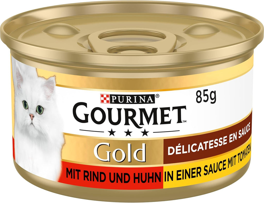 Gourmet Gold Délicatesse Katzenfutter Nass Rind & Huhn 12 x 85 g