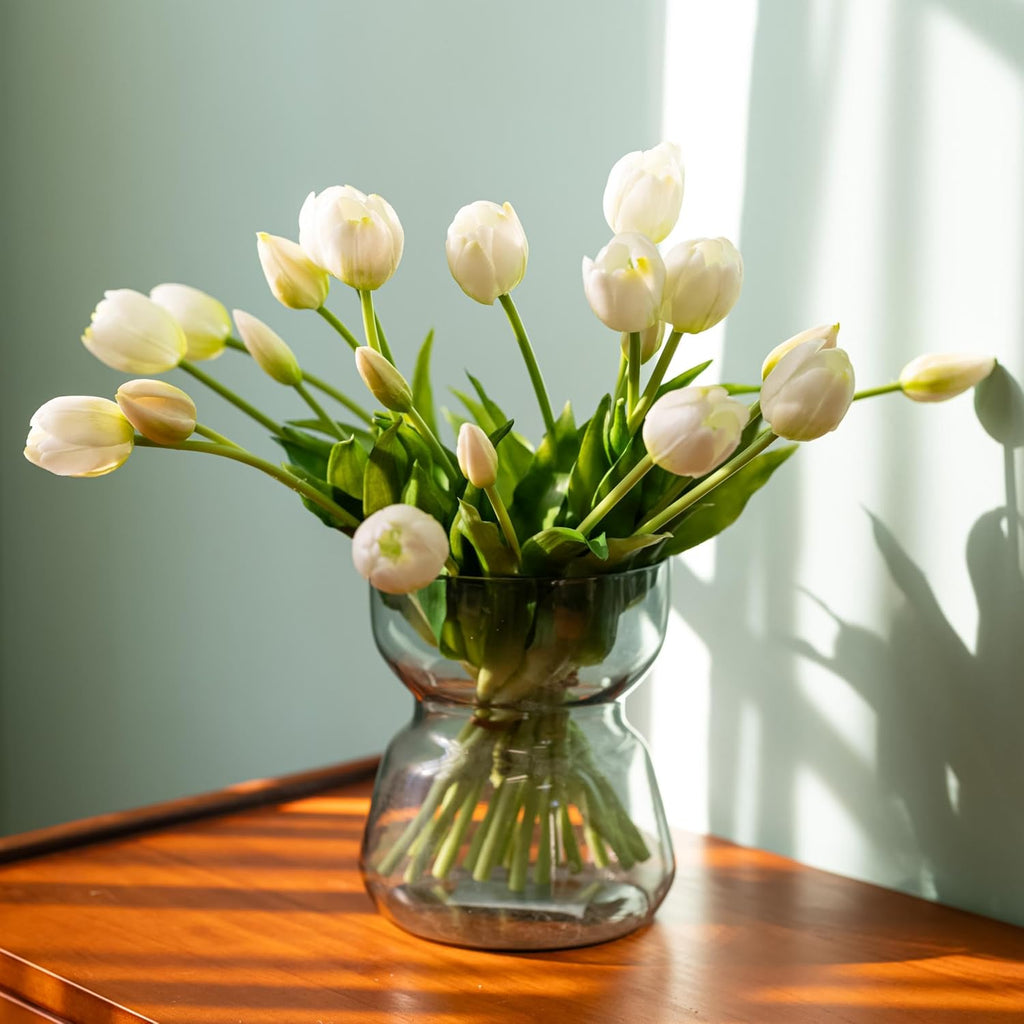 Kuenstliche Tulpen Real Touch 20 Stueck Strauss Kunstblumen Deko
