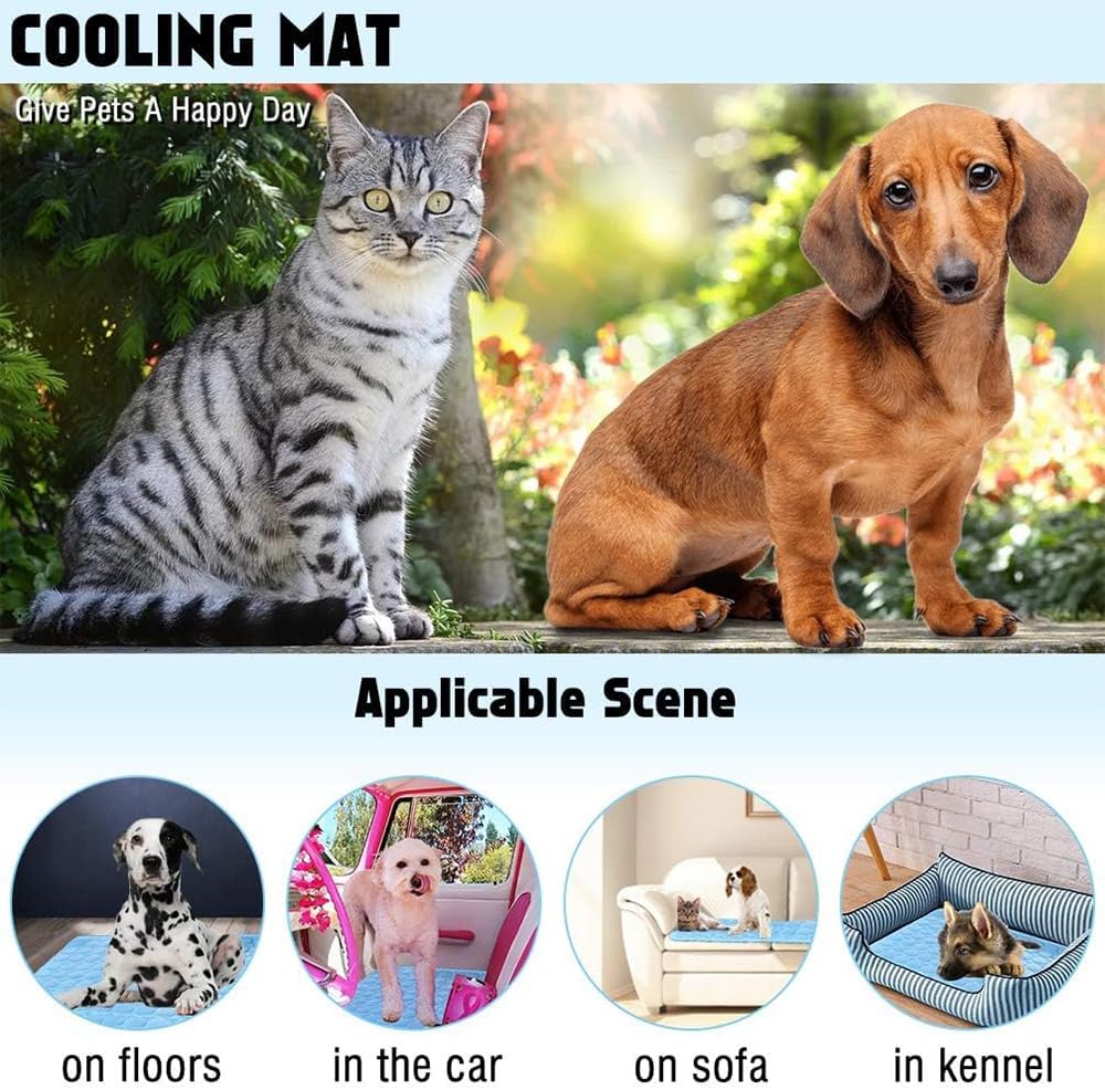 Kuehlmatte fuer Hund Katze selbstkuehlend atmungsaktiv M-XL Kuehldecke