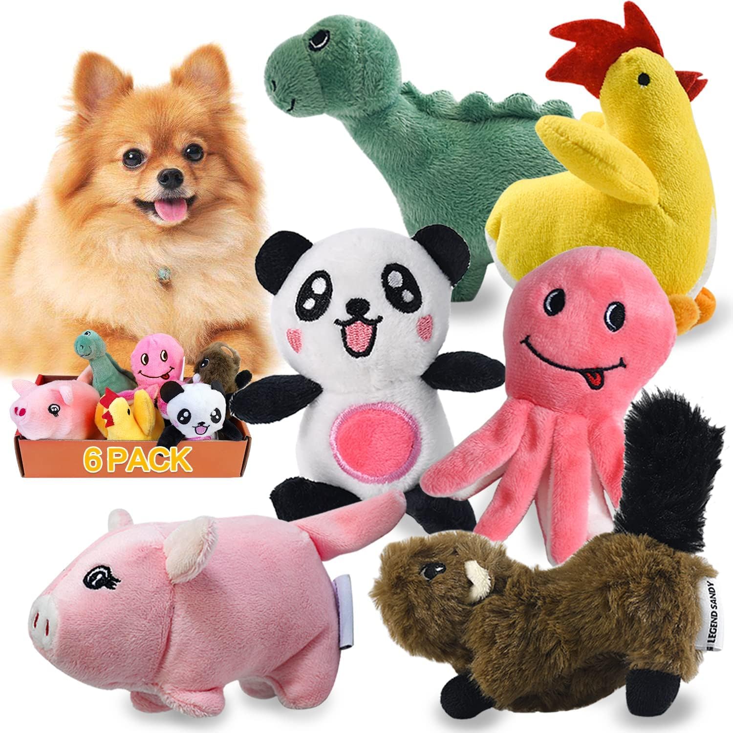 Oktopus Hundespielzeug gross - robustes Pluesch Kauspielzeug mit Quietscher