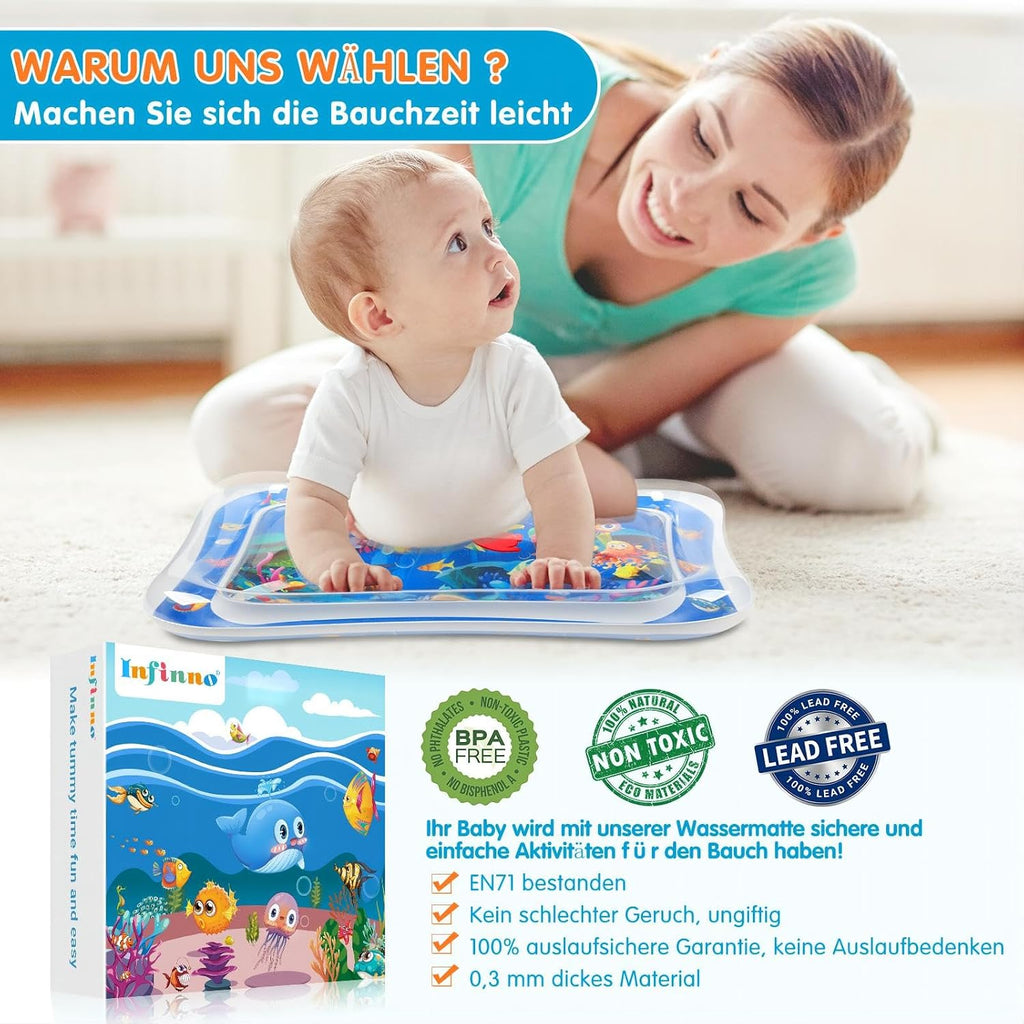 Infinno Baby Wasserspielmatte Ozean Motiv fuer 3-9 Monate blau