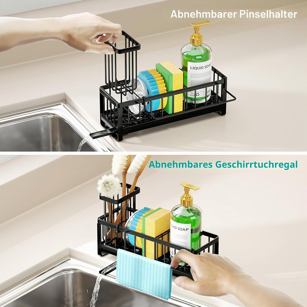 Edelstahl Spuelbecken Organizer Schwammhalter Buerstenhalter Kueche