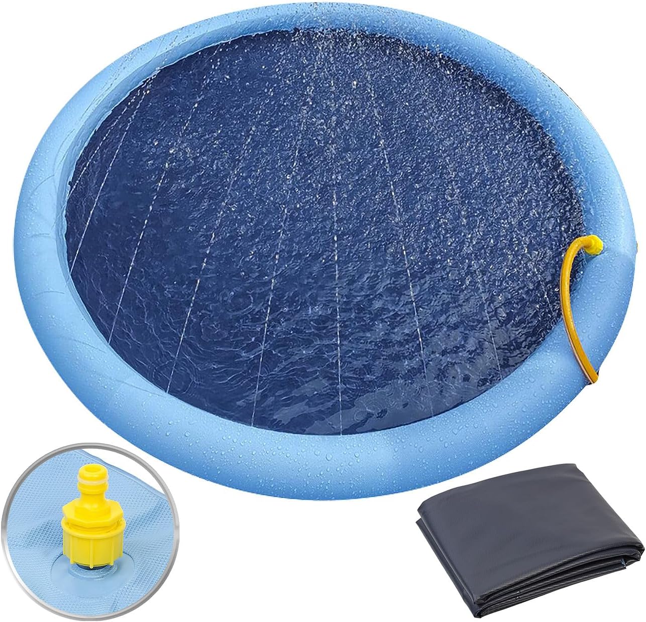 infactory Wasserspielmatte fuer Kinder und Hunde mit Schlauchanschluss PVC BPA-fr