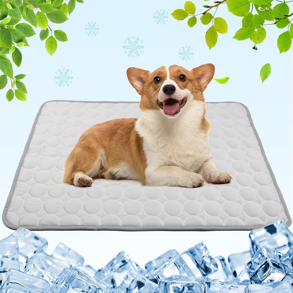 Aitsite Kuehlmatte Hund Katze 55x70 cm waschbar selbstkuehlend Grau 1cm-100cm