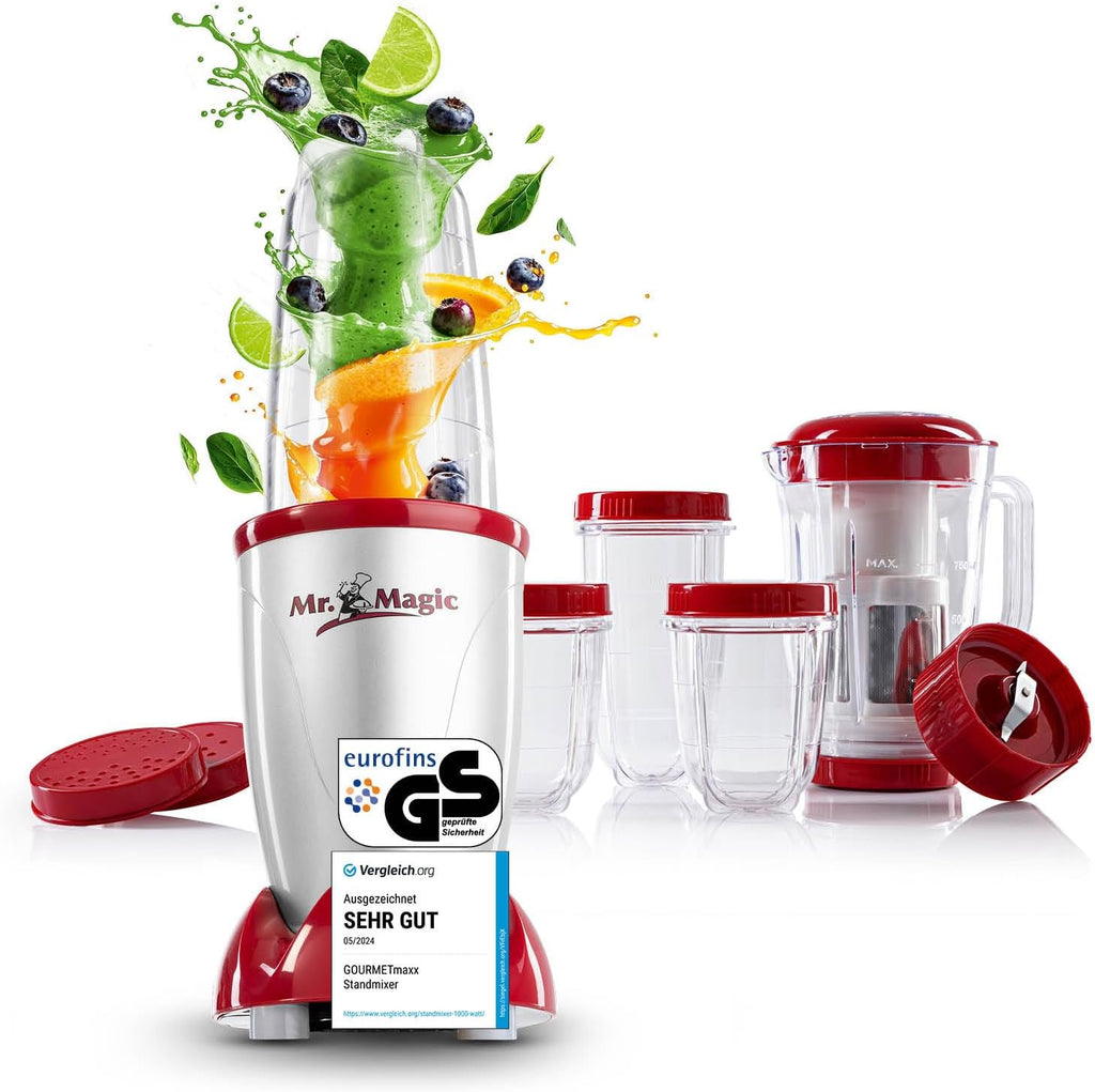 Gourmetmaxx Mr Magic Mixer Standmixer Smoothie Maker 18-teilig