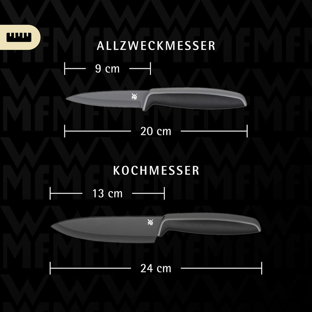WMF Touch Messerset 2-teilig Kochmesser & Gemuesemesser Antihaft Schwarz