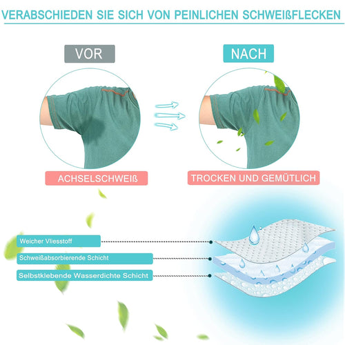 80er Selbstklebende Achselpads Baumwolle Schweisspads Unsichtbar fuer Damen Herren