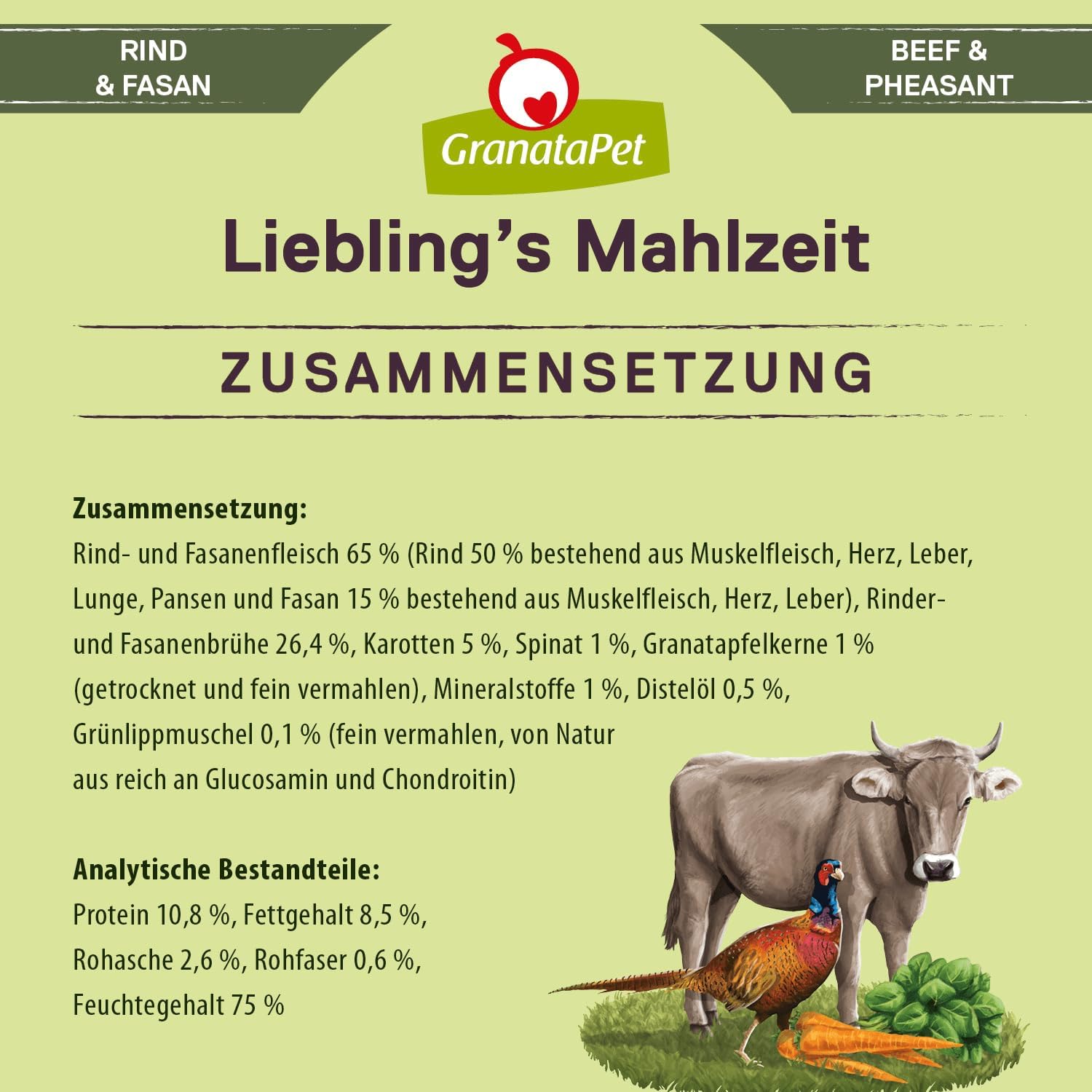 GranataPet Liebling's Mahlzeit Lamm & Kartoffel Nassfutter fuer Hunde