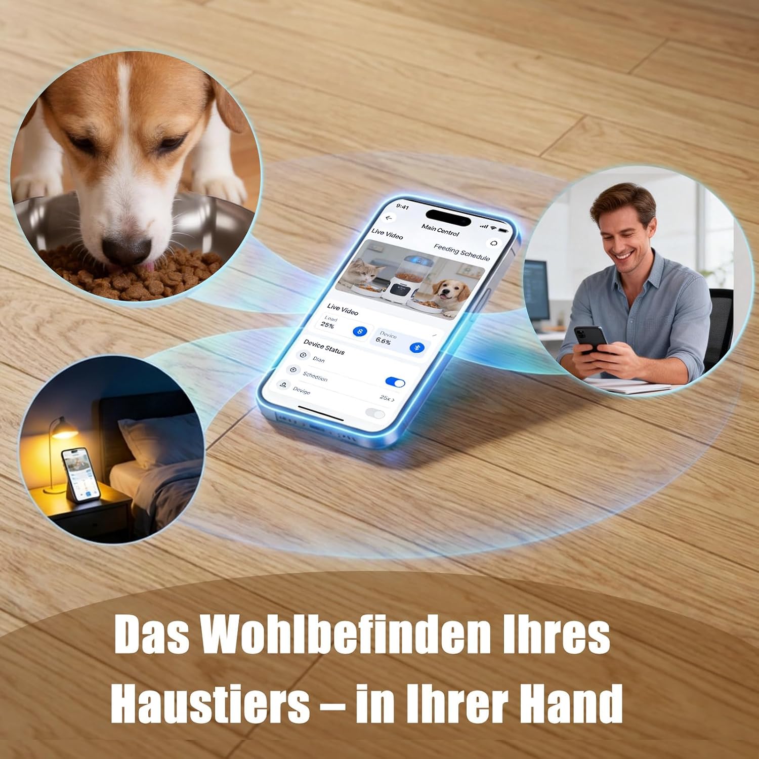 Futterautomat fuer Katzen und Hunde mit App Steuerung und Sprachaufnahme