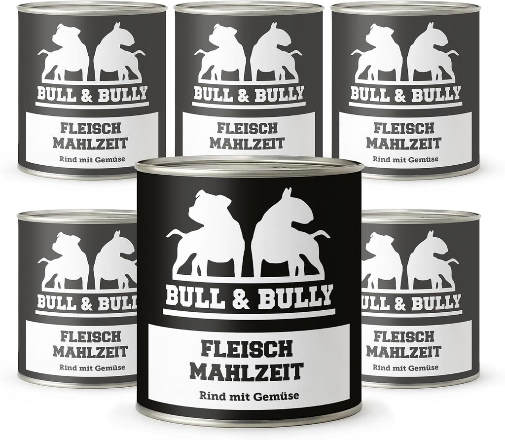 BULL & BULLY Nassfutter Rind mit Gemüse 91% Fleisch für aktive Hunde