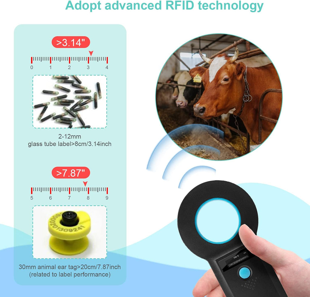Mikrochip Scanner RFID OLED ISO11784/11785 für Hund Katze Haustier