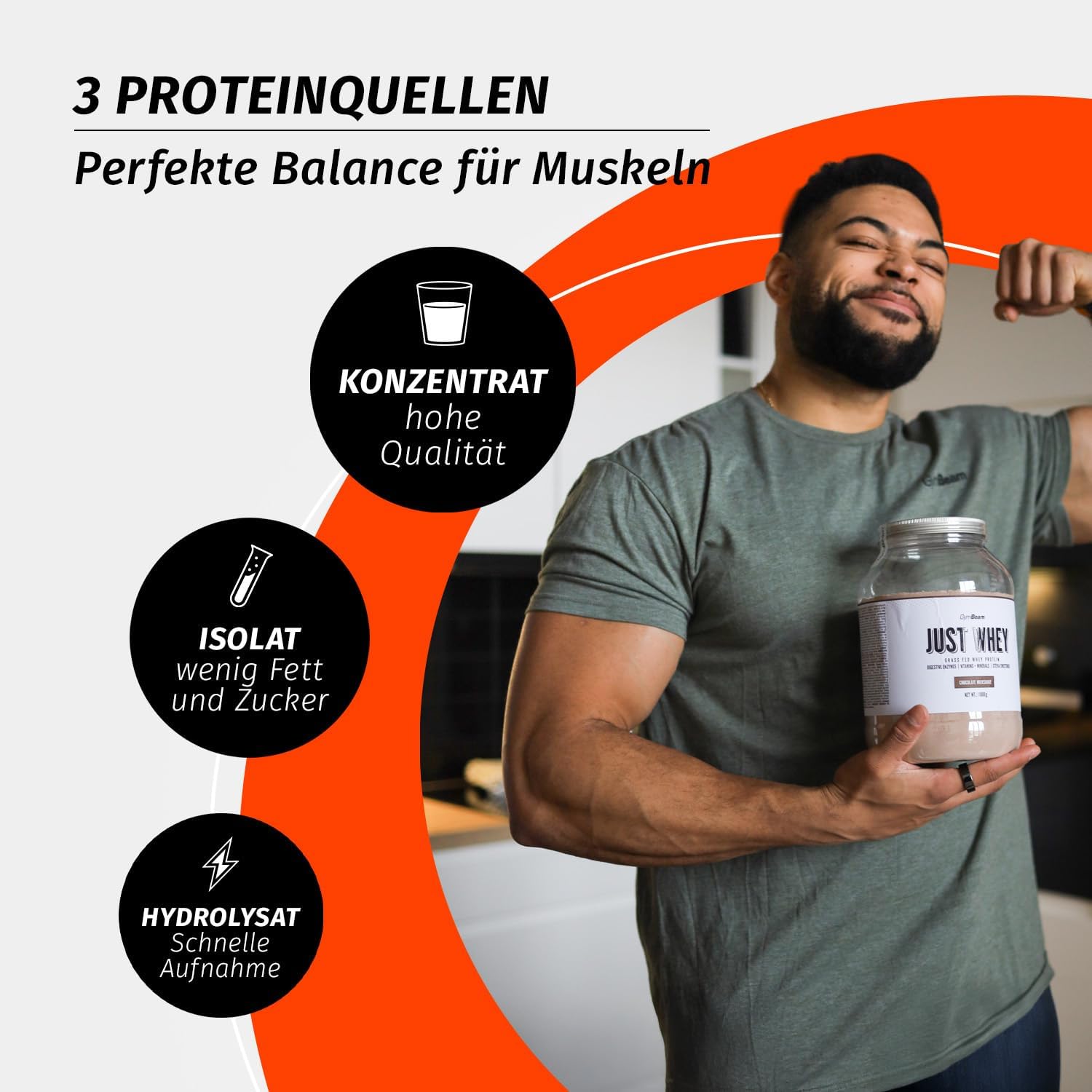 Just Whey Protein Pulver Banane mit Digezyme BCAA verschiedene Sorte