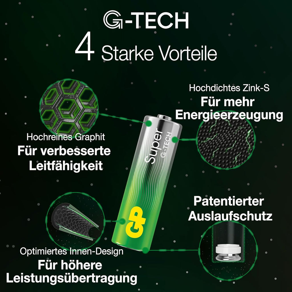 G-TECH AAA Batterien 1,5 V Alkaline 40er Pack