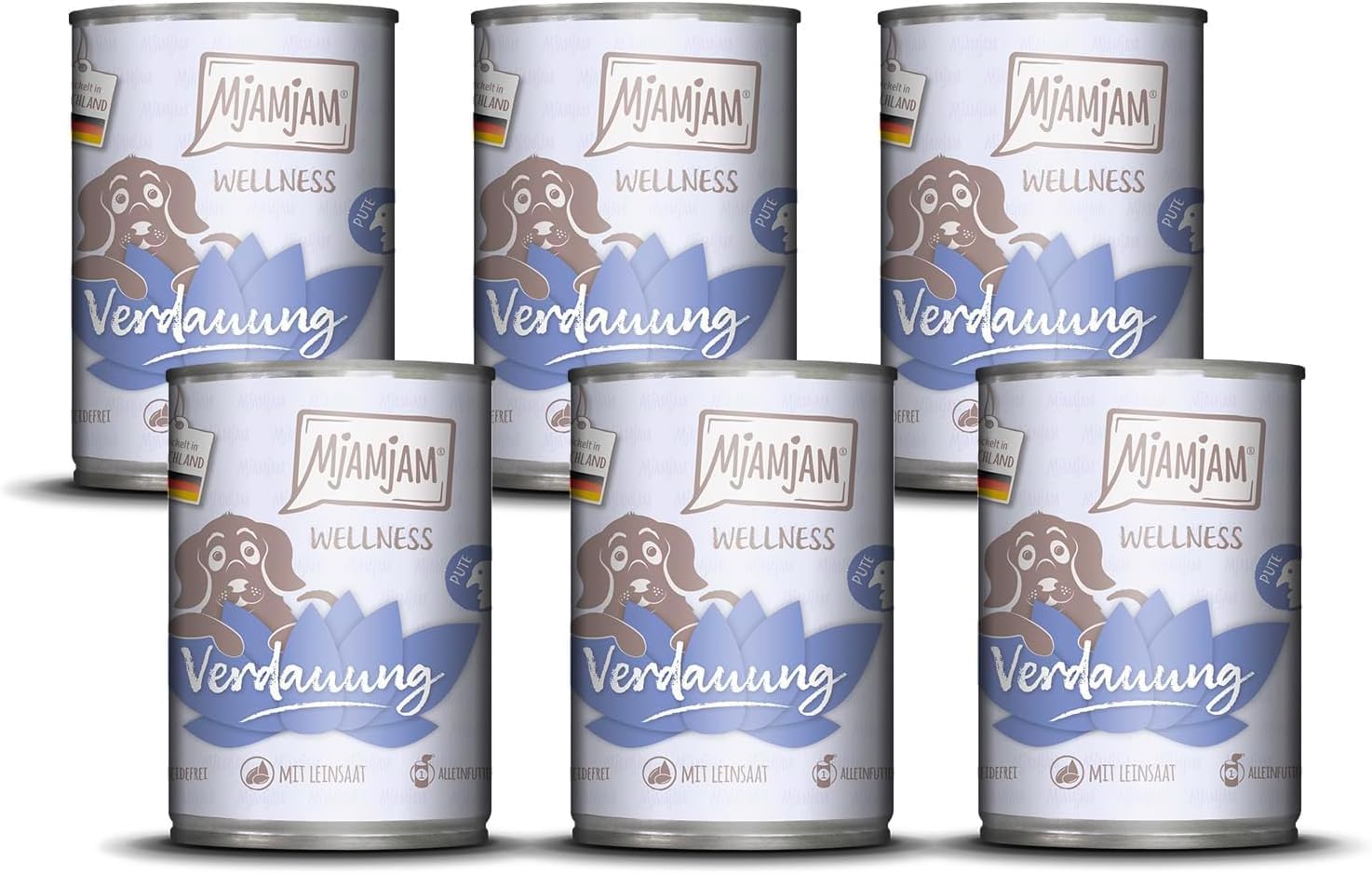 MjAMjAM Nassfutter Hund Pute getreidefrei Verdauung 6x200g