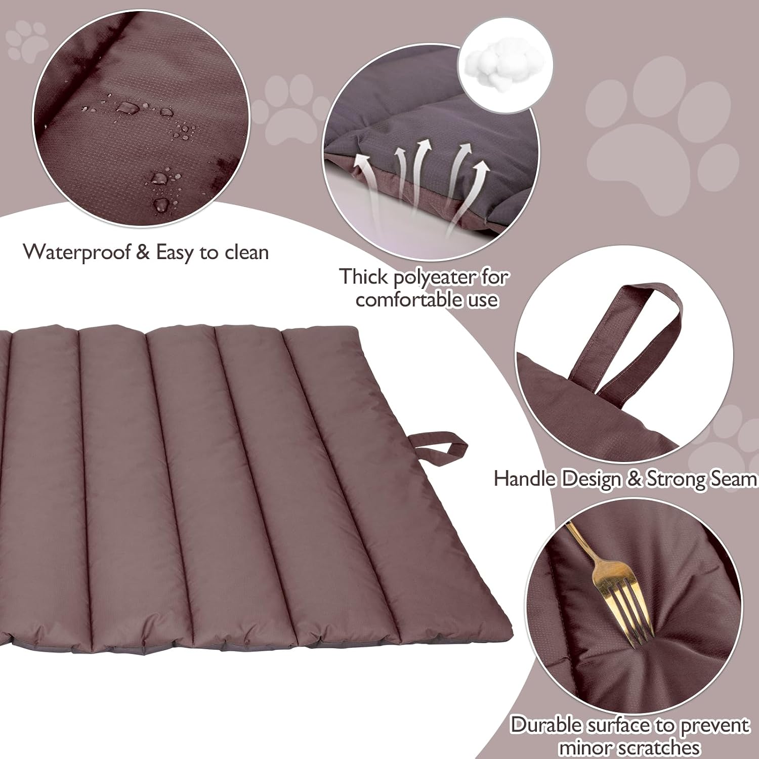 XIAPIA wasserdichte Reisedecke Hund 110x68 cm faltbar hellgrau hygienisch