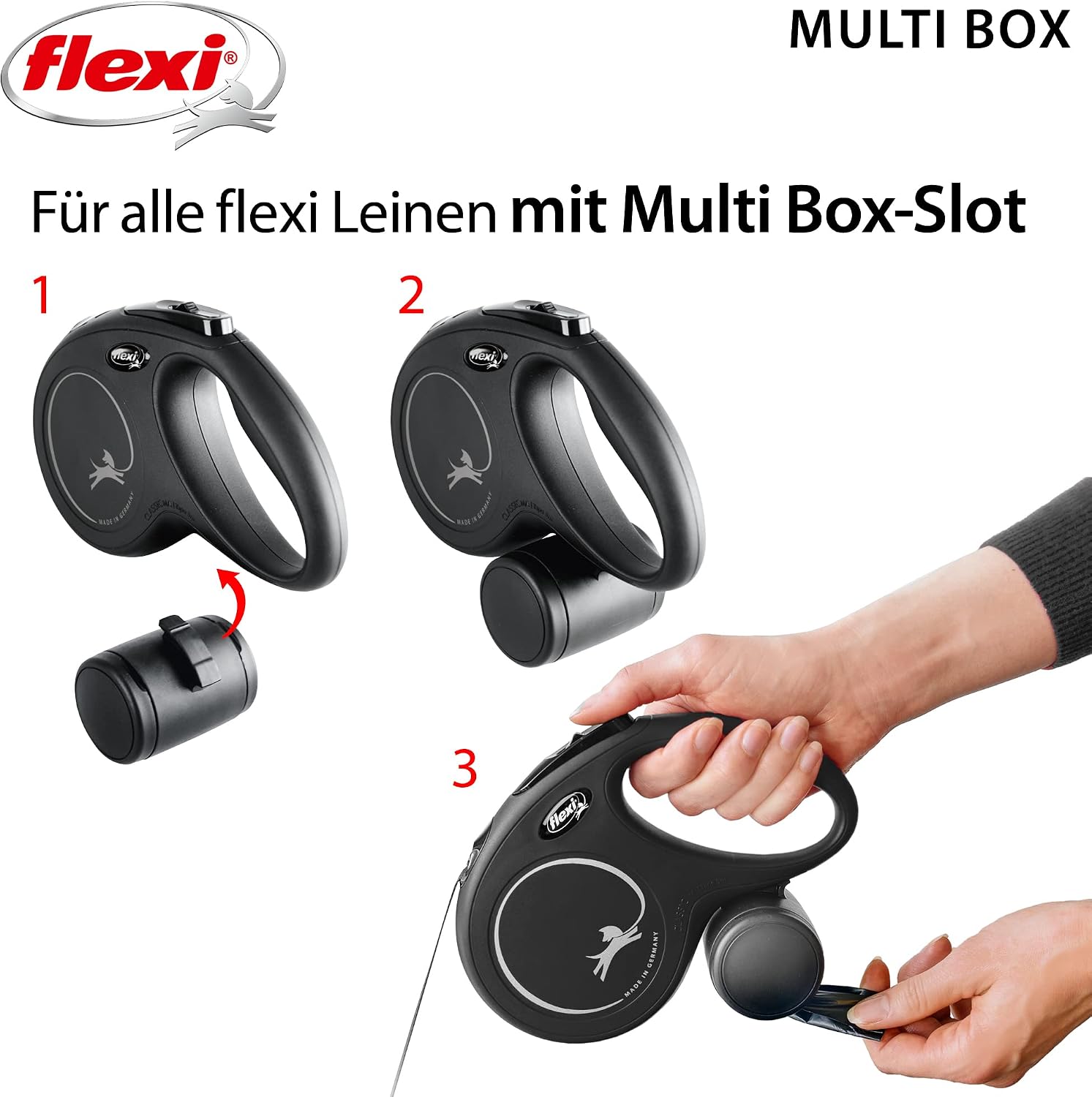 flexi Multi Box schwarz fuer Leckerli und Kotbeutel passend fuer Xtreme Comfort Cl