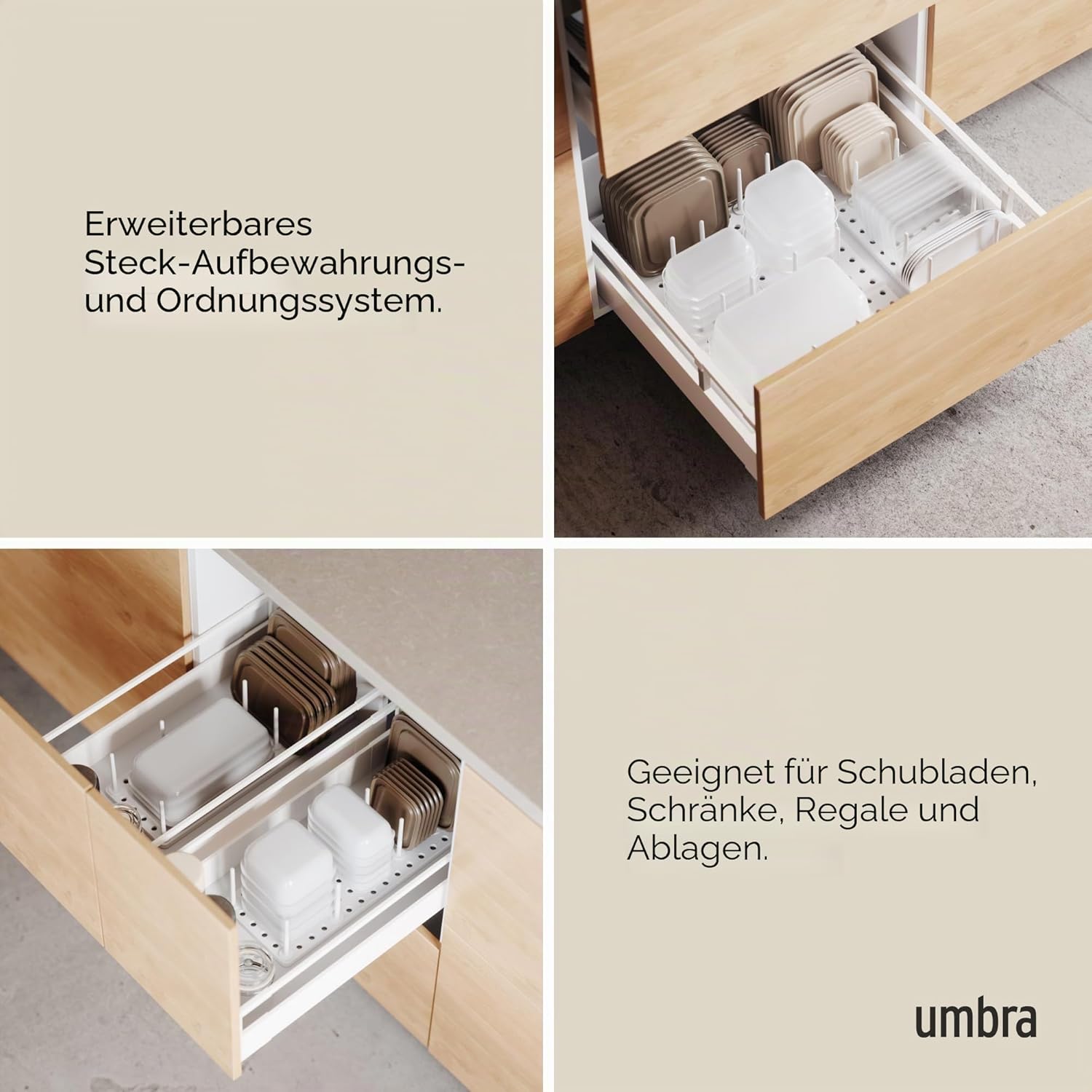 Kuechen Organizer Topf- und Pfannendeckelhalter verstellbar 10cm-21cm