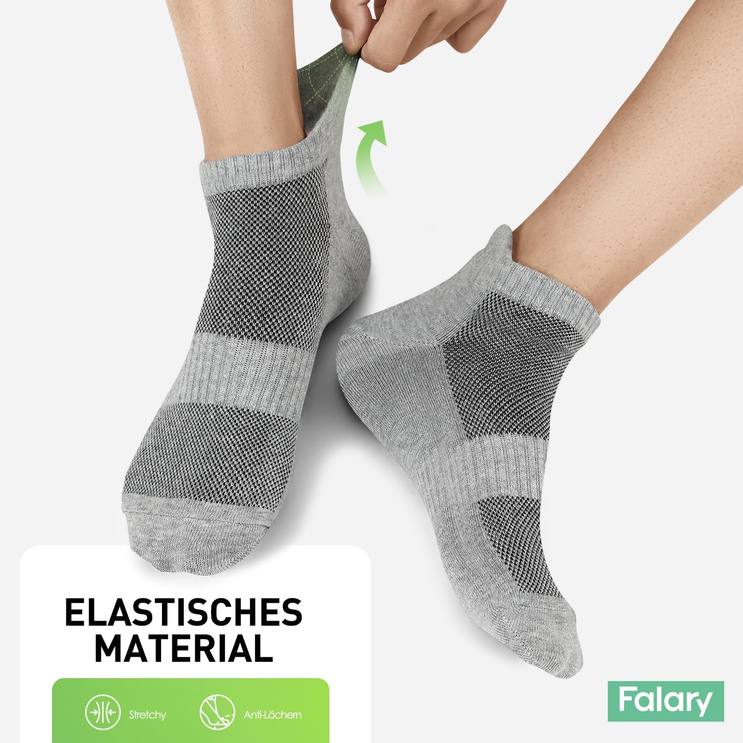 FALARY 10 Paar Sneaker Socken Baumwolle Herren Damen Kurz Sportsocken