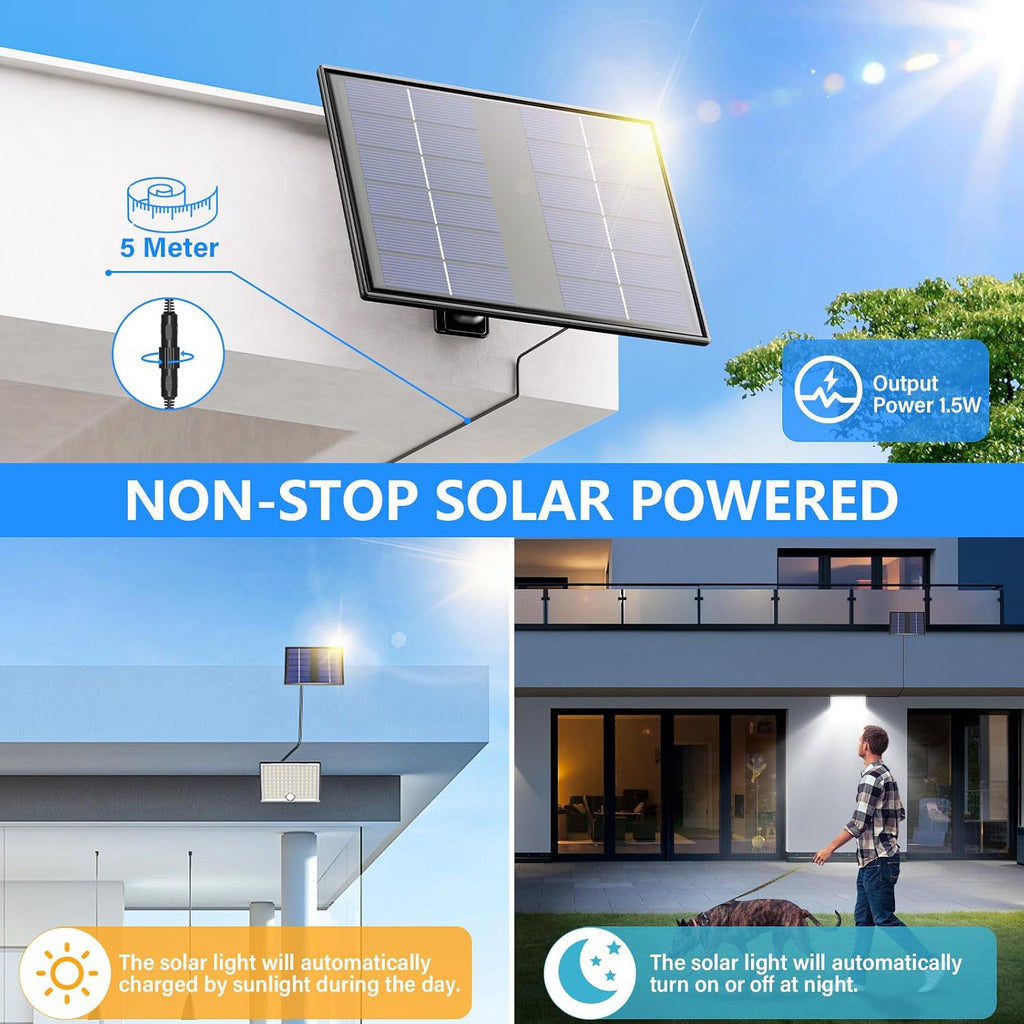 Realky Solar-Aussenlampe mit Bewegungsmelder, IP65, Fernbedienung, 5m Kabel