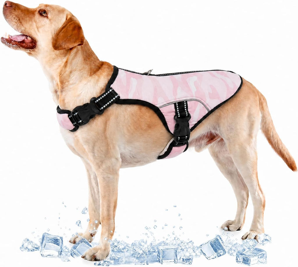 Kuehlweste Hund Grau Gr. M - Hundekuehlweste Kuehlgeschirr Sommer S-XXL