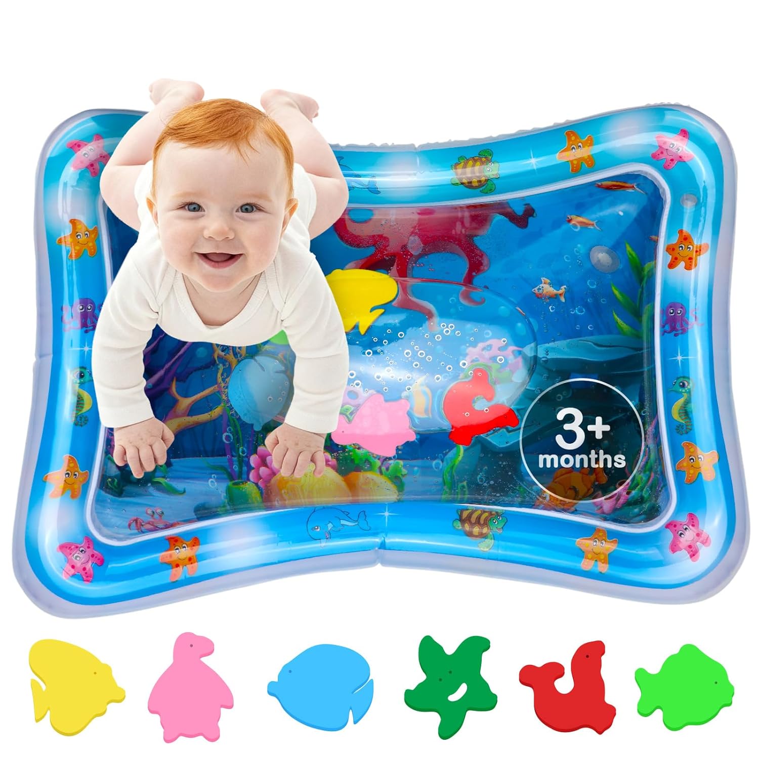Avec Maman Baby Wassermatte Blau 3-12 Monate BPA-frei Sensorik Bauchlage
