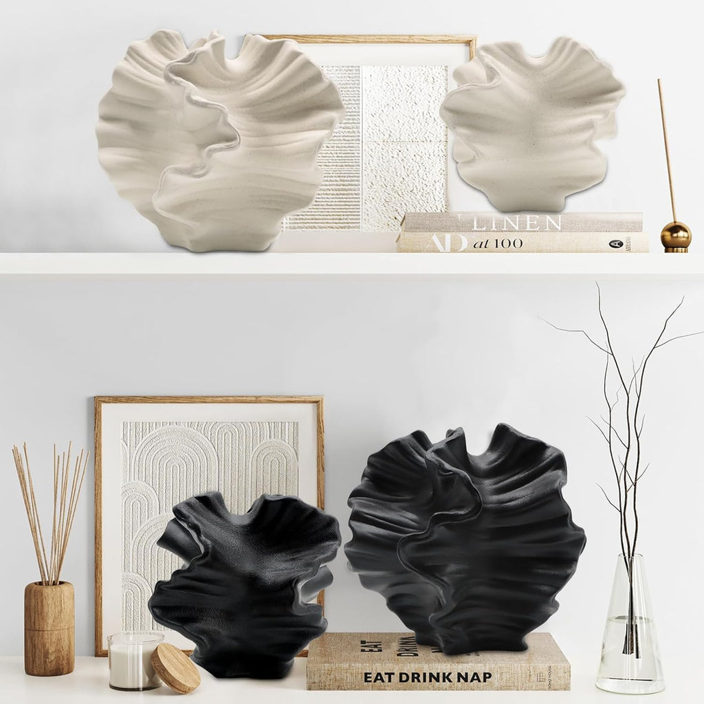 Keramikvase SUKIYPO Beige Boho Nordic Deko Modern Blumenvase