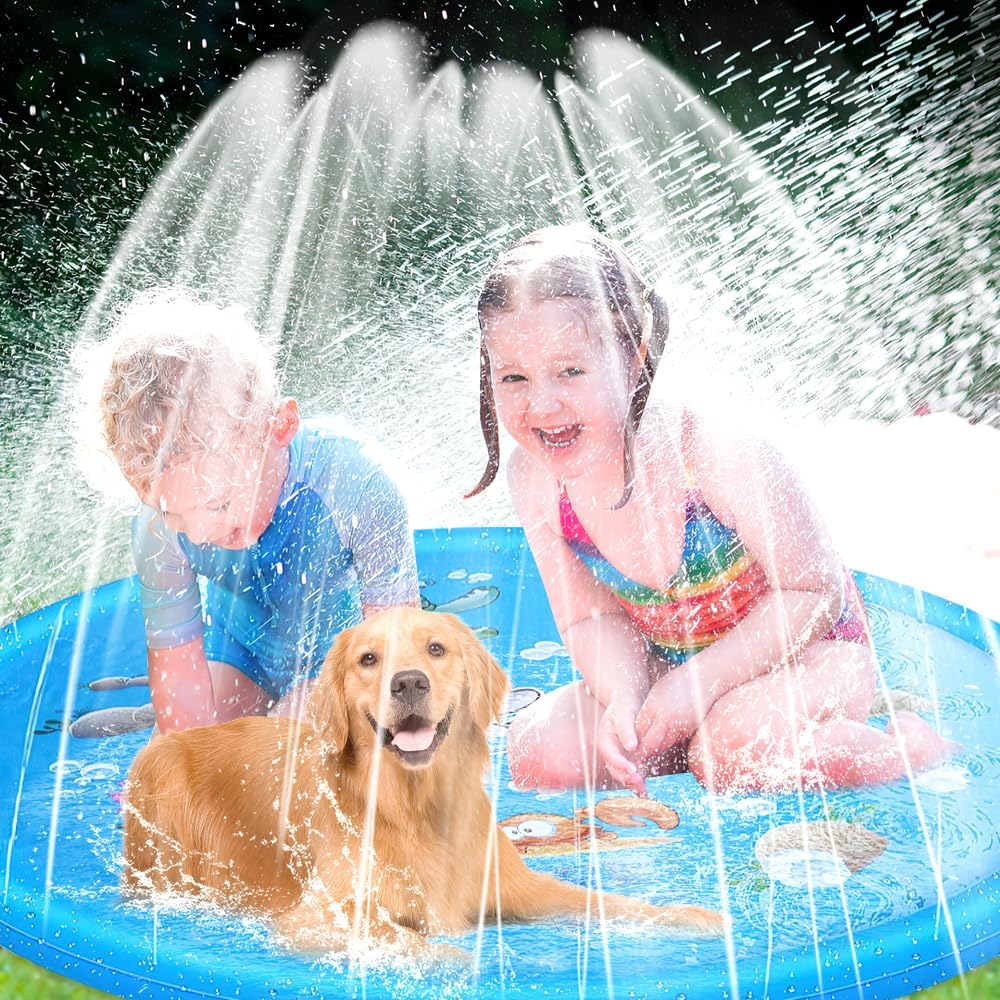 Splash Pad Wassersprinkler Matte 170 cm Kinder Wasserspielmatte Ozean