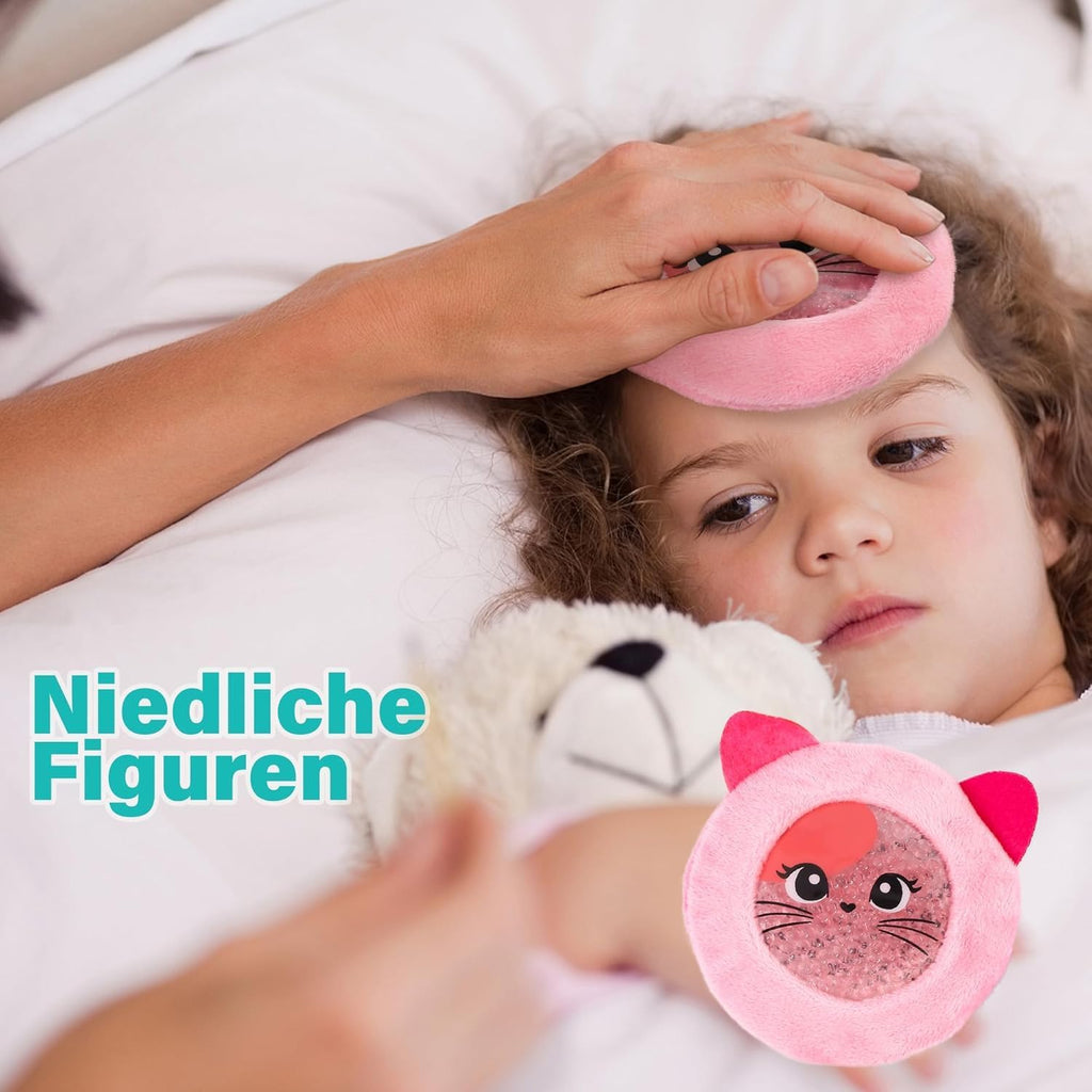 LotFancy Gel Kuehlakkus fuer Kinder 3er Set mit Stoffhuelle Kalt/Warm