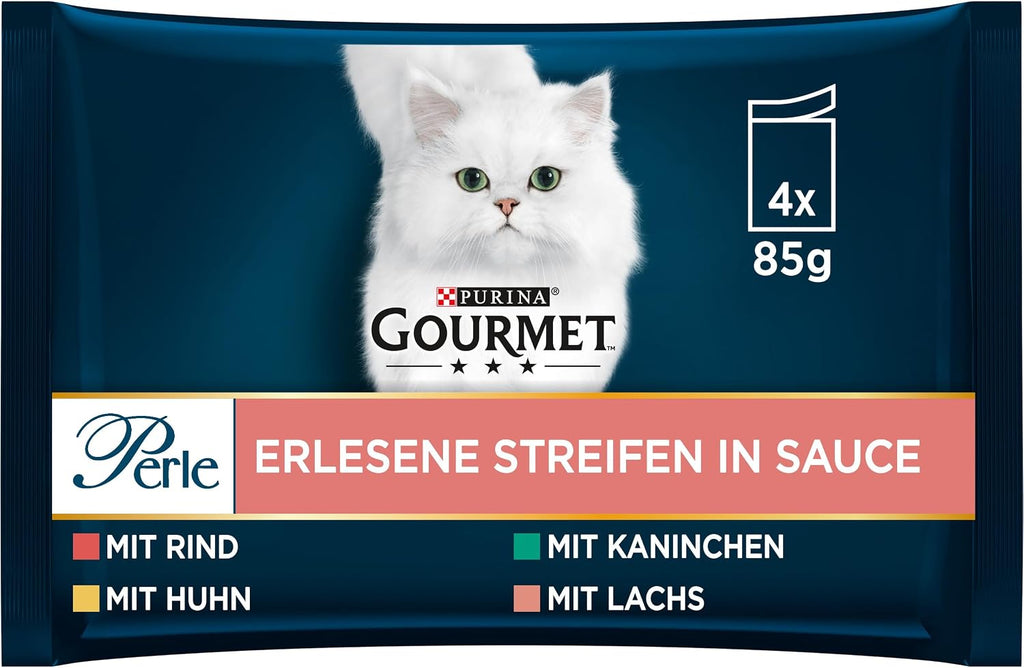 Gourmet Perle Katzenfutter nass Streifen Mix 12 x 85 g verschiedene So