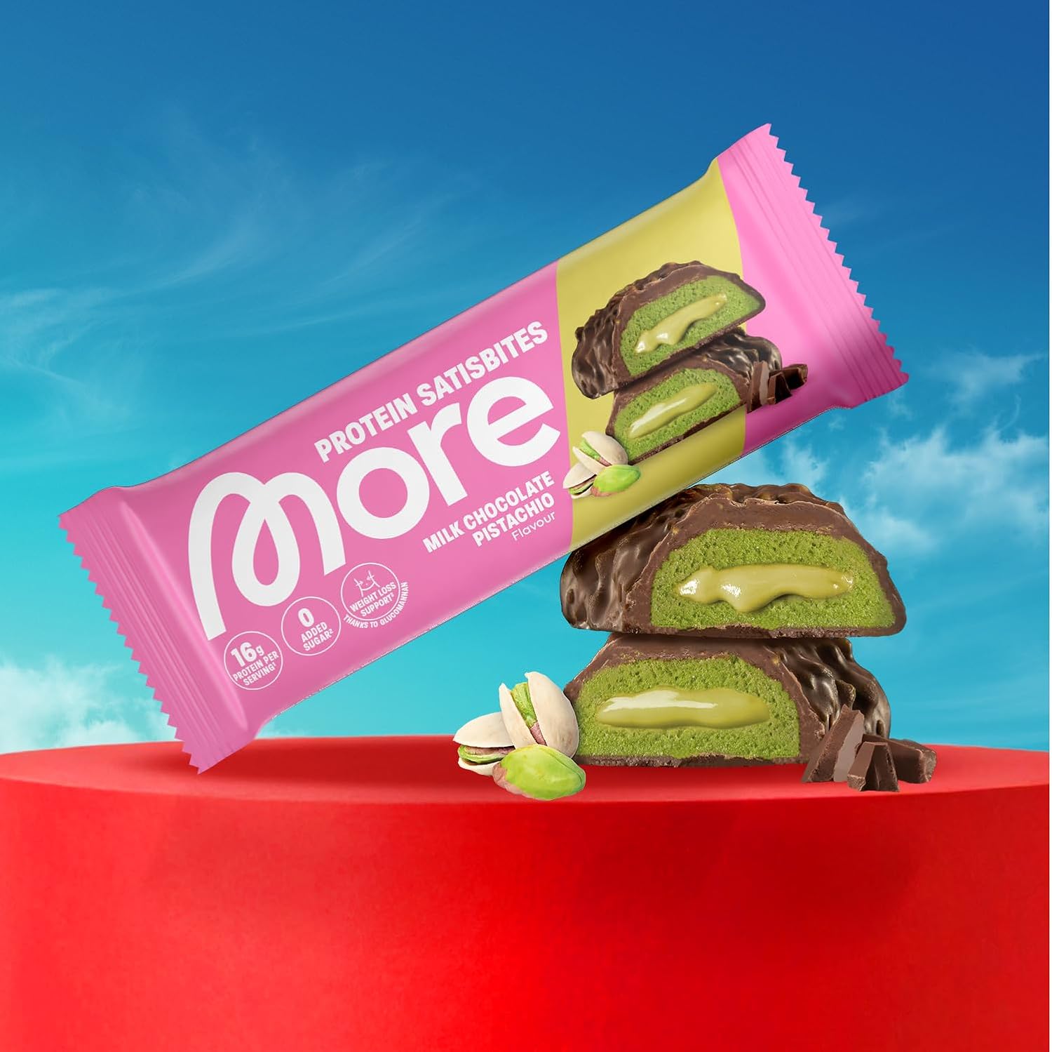 MORE Protein Satisbites 12er Box 12x25g White Chocolate Strawberry Cream verschi