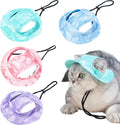 4er Set Haustier Sonnenhut mit Ohrloechern verstellbar S 27 cm Milchmuster
