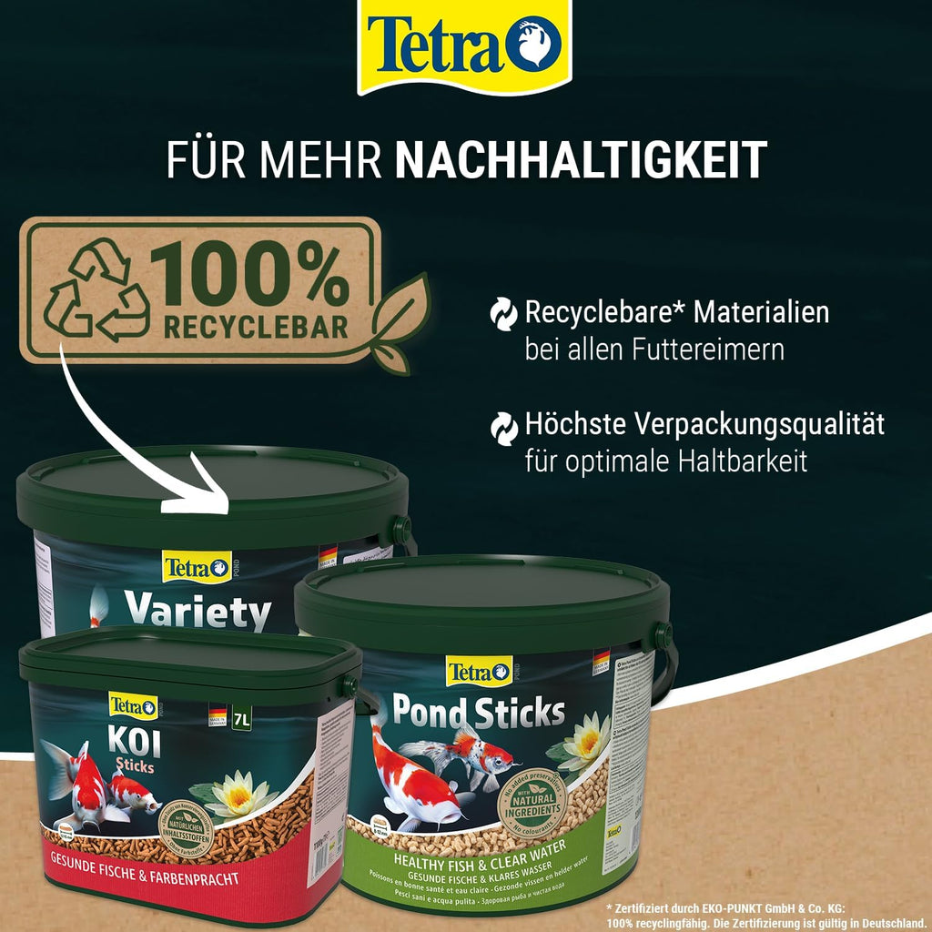Tetra Pond Sticks Teichfutter Eimer fuer alle Teichfische - gesundes Wachstum