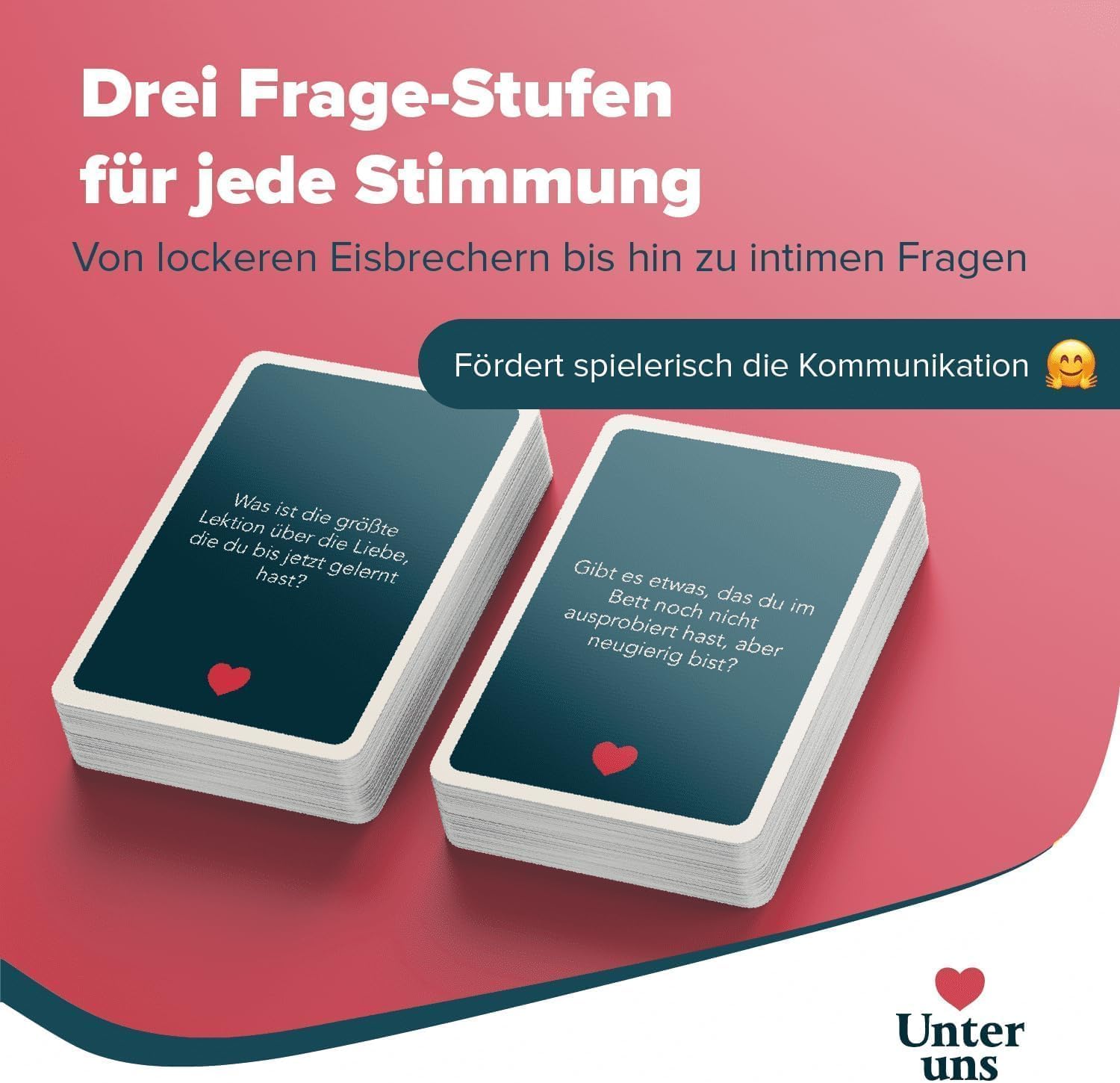 Unter Uns Kartenspiel fuer Paare Fragen zu zweit Valentinstag Geschenk