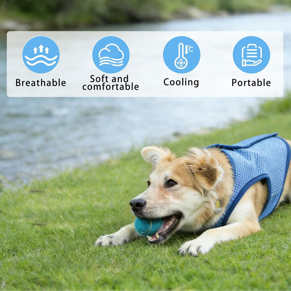 Kuehlweste Hund Sommer kuehlend atmungsaktiv Aermellos Hundemantel Groesse S